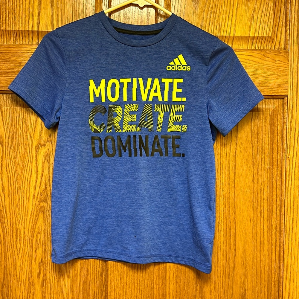 Adidas tee, sz 8, blue